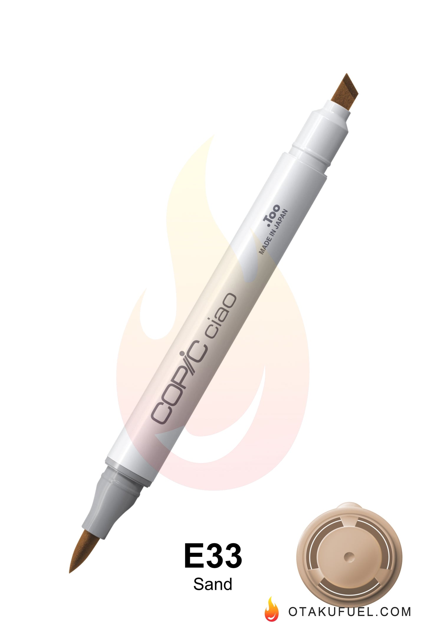 Copic Ciao E33 Sand <inline style="float: right; margin-right: 10px; background-color: rgb(242, 207, 175);"> </inline>