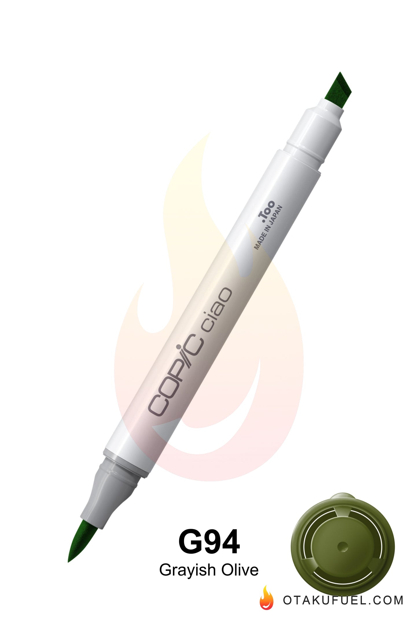 Copic Ciao G94 Grayish Olive <inline style="float: right; margin-right: 10px; background-color: rgb(152, 167, 134);"> </inline>
