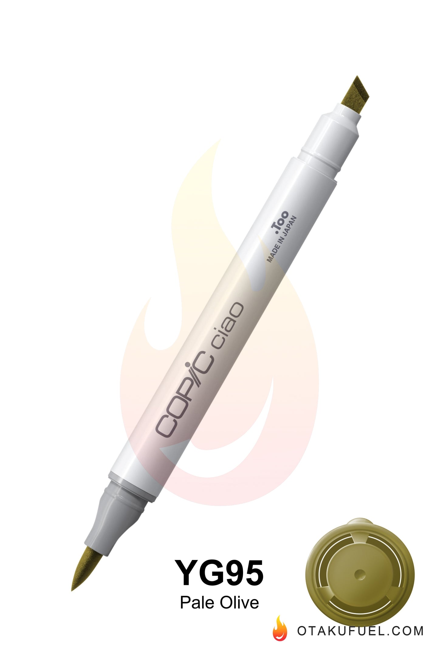Copic Ciao YG95 Pale Olive <inline style="float: right; margin-right: 10px; background-color: rgb(95, 126, 58);"> </inline>