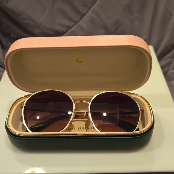 Kate Spade Cannes Gold Frame Sunglasses brand new in case
