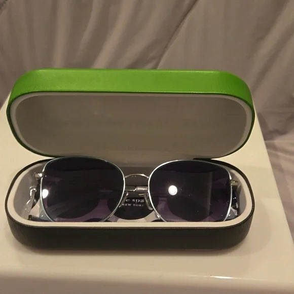 Kate Spade Sunglasses Maryam gray metal and plastic frame brand new in case