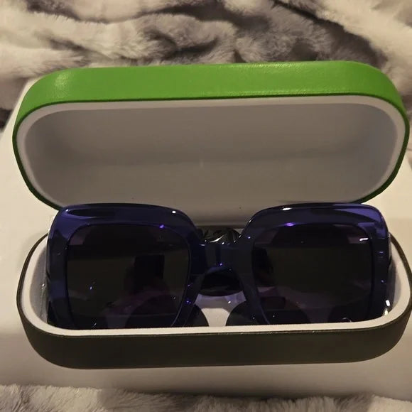 Kate Spade Naomi Blue Oversized Square Sunglasses Brand New in Case