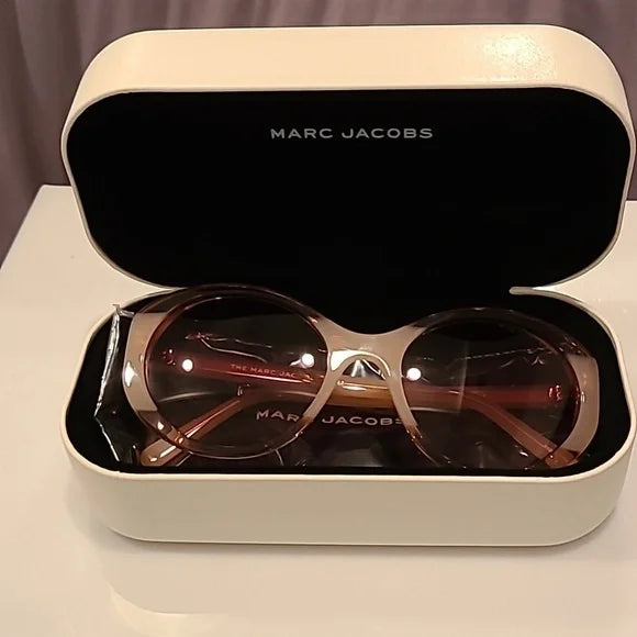 Marc Jacobs Pink Peach Burgundy Sunglasses brand new in box