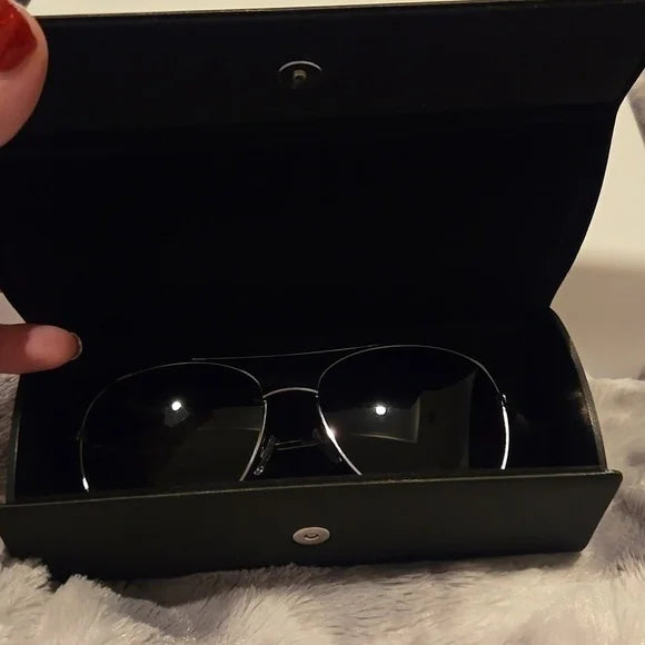 Banana Republic Silver Aviator Sunglasses Brand New In Case
