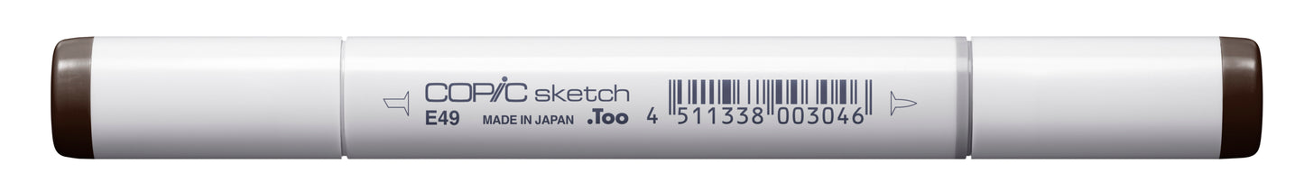 Copic Sketch E49 Dark Bark Marker <inline style="float: right; margin-right: 10px; background-color: rgb(100, 77, 61);"> </inline>