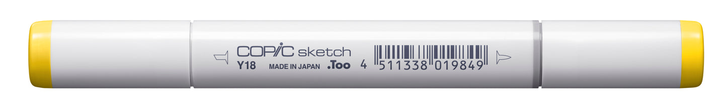 Copic Sketch Y18 Lightning Yellow Marker <inline style="float: right; margin-right: 10px; background-color: rgb(255,234,86);"> </inline>
