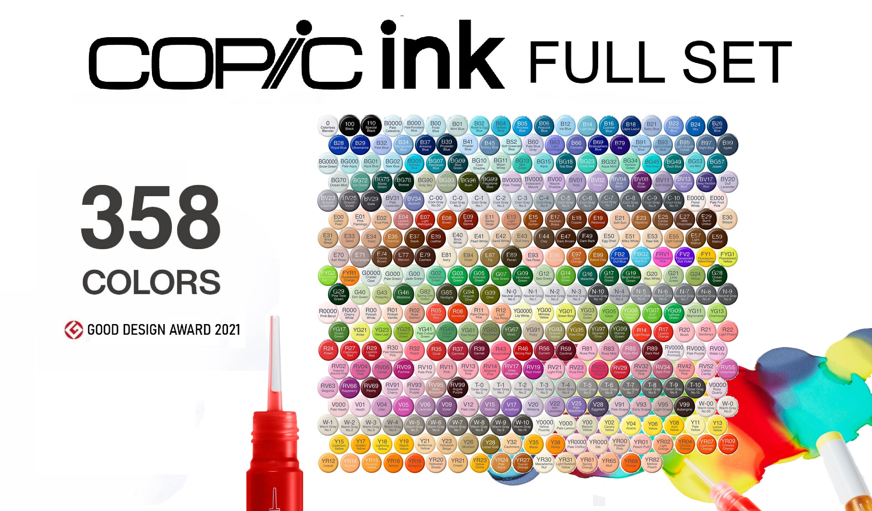 Copic Ink Refills 358 Colors Full Set [READ DESCRIPTION] – OtakuFuel