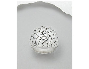 Domed Rectangle Shapes Sterling Silver Chic Ring (8)