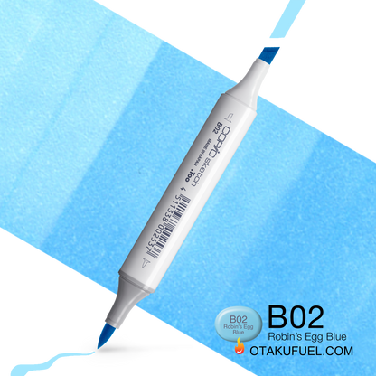 Copic Sketch B02 Robin's Egg Blue Marker <inline style="float: right; margin-right: 10px; background-color: rgb(179, 225, 238);">&nbsp;&nbsp;&nbsp;&nbsp;&nbsp;&nbsp; </inline>