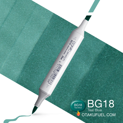Copic Sketch BG18 Teal Blue Marker <inline style="float: right; margin-right: 10px; background-color: rgb(59, 190, 176);">&nbsp;&nbsp;&nbsp;&nbsp;&nbsp;&nbsp; </inline>