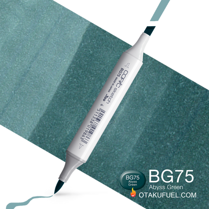 Copic Sketch BG75 Abyss Green Marker <inline style="float: right; margin-right: 10px; background-color: rgb(90, 146, 145);">&nbsp;&nbsp;&nbsp;&nbsp;&nbsp;&nbsp; </inline>