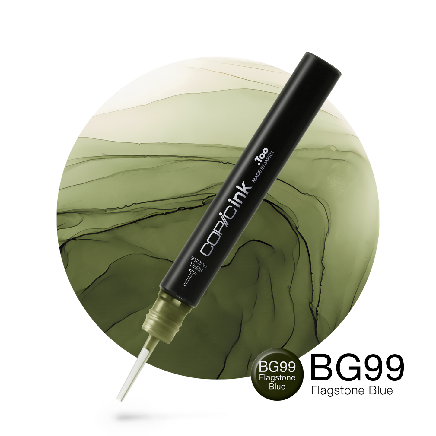 Copic Ink Refill BG99 Flagstone Blue <inline style="float: right; margin-right: 10px; background-color: rgb(112, 157, 137);">&nbsp;&nbsp;&nbsp;&nbsp;&nbsp;&nbsp; </inline>