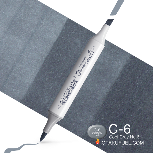 Copic Sketch C6 Cool Gray No. 6 Marker <inline style="float: right; margin-right: 10px; background-color: rgb(122, 139, 149);">&nbsp;&nbsp;&nbsp;&nbsp;&nbsp;&nbsp; </inline>
