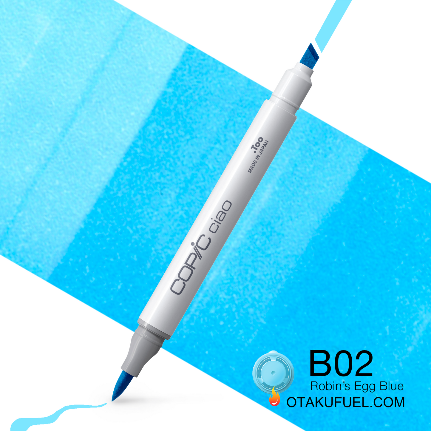 Copic Ciao B02 Robin's Egg Blue <inline style="float: right; margin-right: 10px; background-color: rgb(179, 225, 238);">&nbsp;&nbsp;&nbsp;&nbsp;&nbsp;&nbsp; </inline>