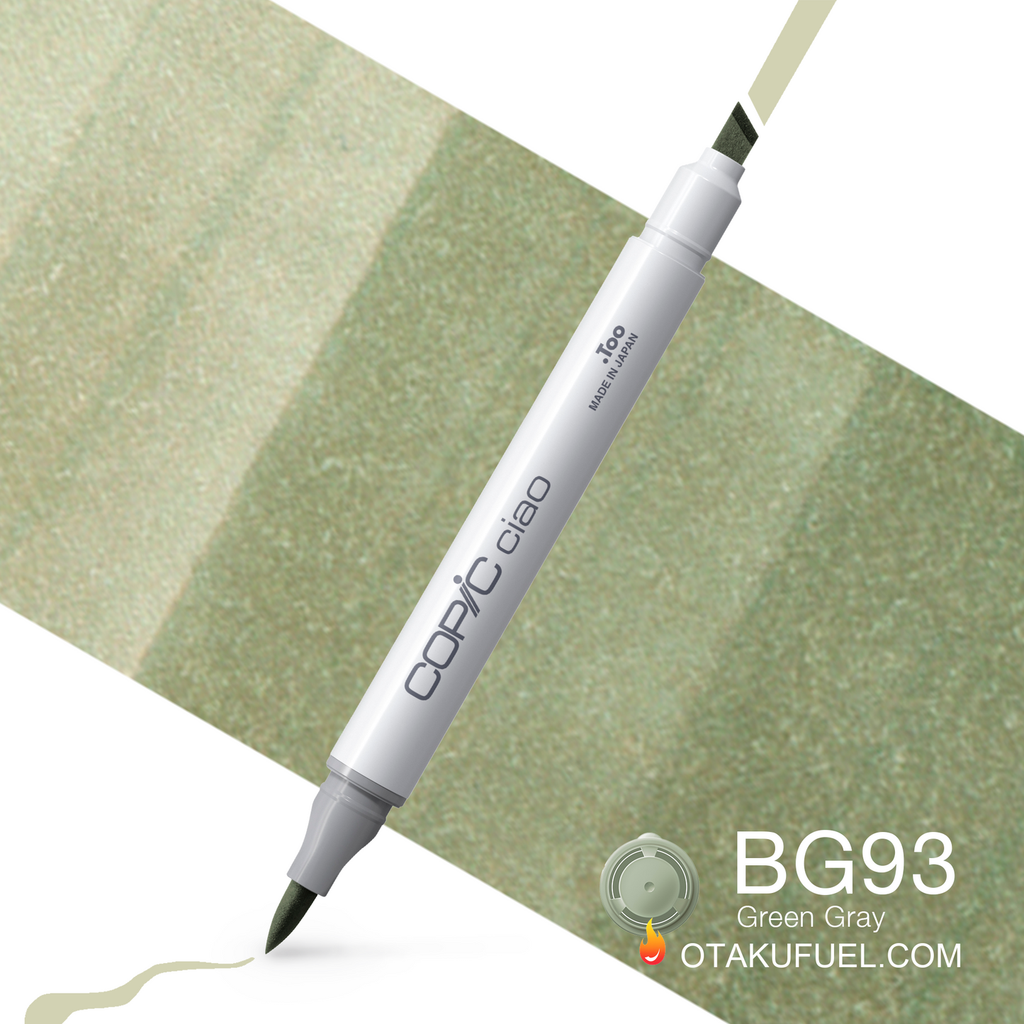 Copic Ciao BG93 Green Gray <inline style="float: right; margin-right: 10px; background-color: rgb(186, 192, 182);">&nbsp;&nbsp;&nbsp;&nbsp;&nbsp;&nbsp; </inline>