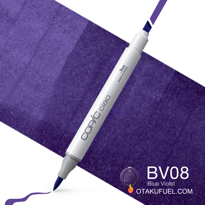 Copic Ciao BV08 Blue Violet <inline style="float: right; margin-right: 10px; background-color: rgb(157, 126, 185);">&nbsp;&nbsp;&nbsp;&nbsp;&nbsp;&nbsp; </inline>