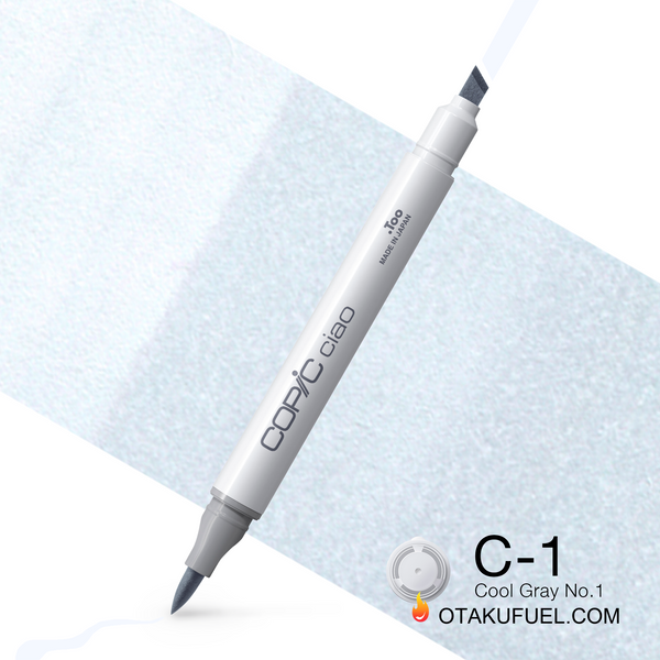 Copic Ciao C1 Cool Gray No. 1 <inline style="float: right; margin-right: 10px; background-color: rgb(217, 228, 234);">&nbsp;&nbsp;&nbsp;&nbsp;&nbsp;&nbsp; </inline>