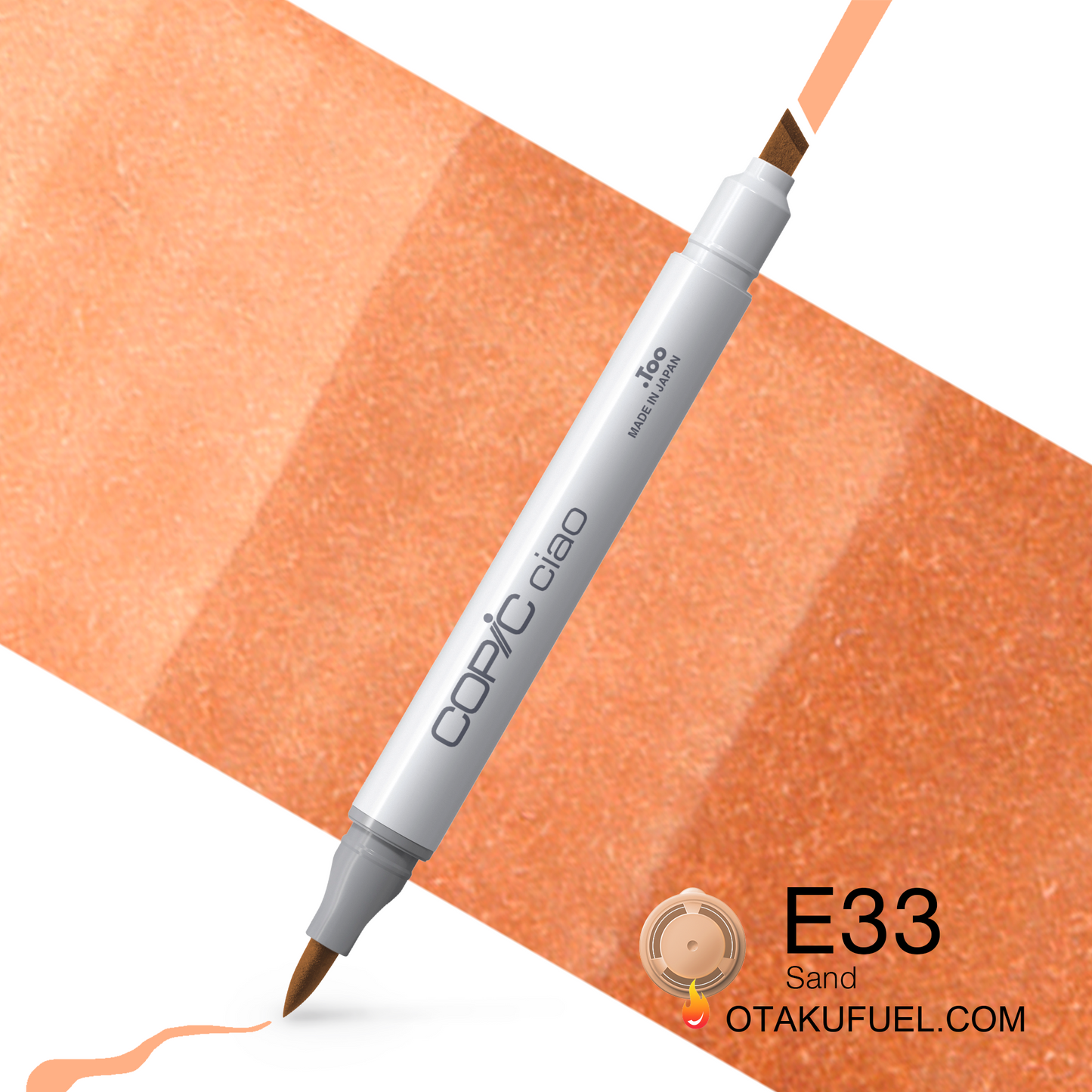 Copic Ciao E33 Sand <inline style="float: right; margin-right: 10px; background-color: rgb(242, 207, 175);">&nbsp;&nbsp;&nbsp;&nbsp;&nbsp;&nbsp; </inline>