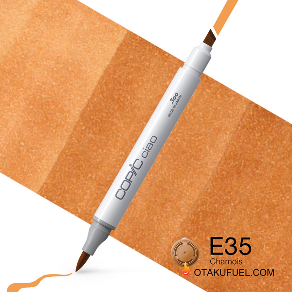 Copic Ciao E35 Chamois <inline style="float: right; margin-right: 10px; background-color: rgb(228, 195, 162);">&nbsp;&nbsp;&nbsp;&nbsp;&nbsp;&nbsp; </inline>