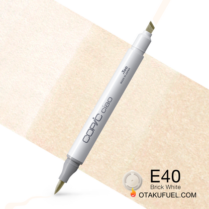 Copic Ciao E40 Brick White <inline style="float: right; margin-right: 10px; background-color: rgb(240, 227, 209);">&nbsp;&nbsp;&nbsp;&nbsp;&nbsp;&nbsp; </inline>