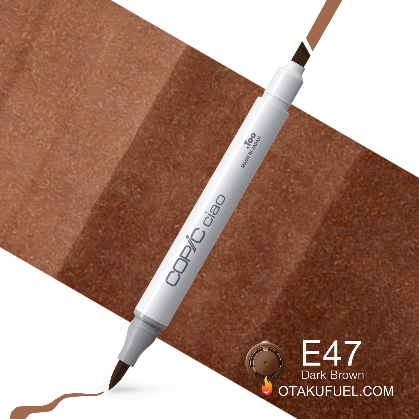Copic Ciao E47 Dark Brown <inline style="float: right; margin-right: 10px; background-color: rgb(202, 103, 84);">&nbsp;&nbsp;&nbsp;&nbsp;&nbsp;&nbsp; </inline>