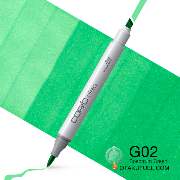 Copic Ciao G02 Spectrum Green <inline style="float: right; margin-right: 10px; background-color: rgb(207, 232, 211);">&nbsp;&nbsp;&nbsp;&nbsp;&nbsp;&nbsp; </inline>