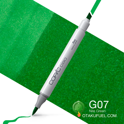 Copic Ciao G07 Nile Green <inline style="float: right; margin-right: 10px; background-color: rgb(123, 197, 120);">&nbsp;&nbsp;&nbsp;&nbsp;&nbsp;&nbsp; </inline>