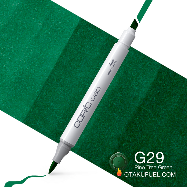 Copic Ciao G29 Pine Tree Green <inline style="float: right; margin-right: 10px; background-color: rgb(40, 112, 84);">&nbsp;&nbsp;&nbsp;&nbsp;&nbsp;&nbsp; </inline>
