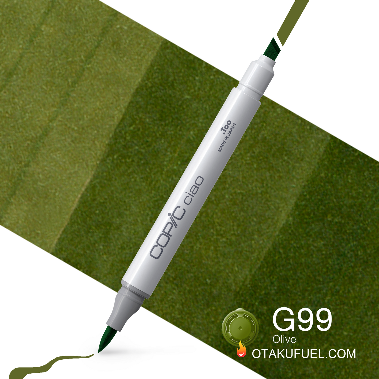 Copic Ciao G99 Olive <inline style="float: right; margin-right: 10px; background-color: rgb(95, 126, 58);">&nbsp;&nbsp;&nbsp;&nbsp;&nbsp;&nbsp; </inline>