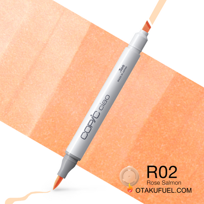 Copic Ciao R02 Rose Salmon <inline style="float: right; margin-right: 10px; background-color: rgb(253, 211, 199);">&nbsp;&nbsp;&nbsp;&nbsp;&nbsp;&nbsp; </inline>
