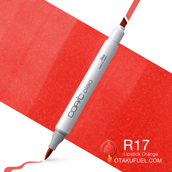 Copic Ciao R17 Lipstick Orange <inline style="float: right; margin-right: 10px; background-color: rgb(244, 132, 108);">&nbsp;&nbsp;&nbsp;&nbsp;&nbsp;&nbsp; </inline>