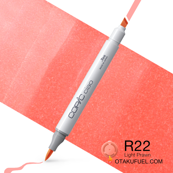 Copic Ciao R22 Light Prawn <inline style="float: right; margin-right: 10px; background-color: rgb(250, 183, 177);">&nbsp;&nbsp;&nbsp;&nbsp;&nbsp;&nbsp; </inline>