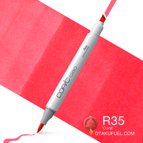 Copic Ciao R35 Coral <inline style="float: right; margin-right: 10px; background-color: rgb(242, 113, 133);">&nbsp;&nbsp;&nbsp;&nbsp;&nbsp;&nbsp; </inline>