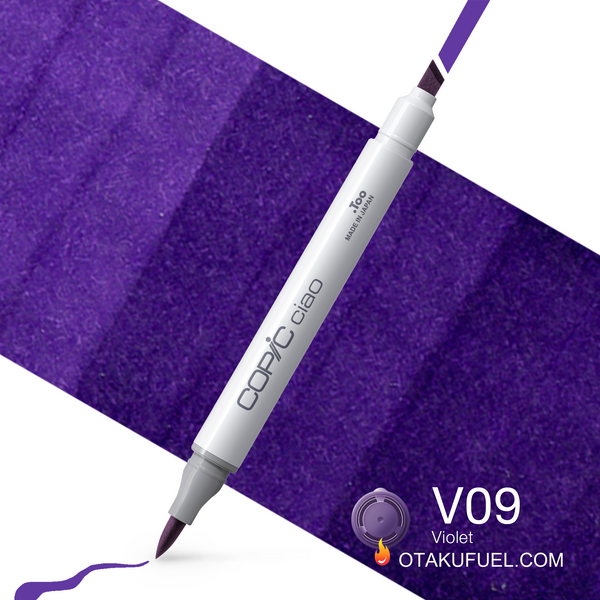 Copic Ciao V09 Violet <inline style="float: right; margin-right: 10px; background-color: rgb(135, 84, 161);">&nbsp;&nbsp;&nbsp;&nbsp;&nbsp;&nbsp; </inline>