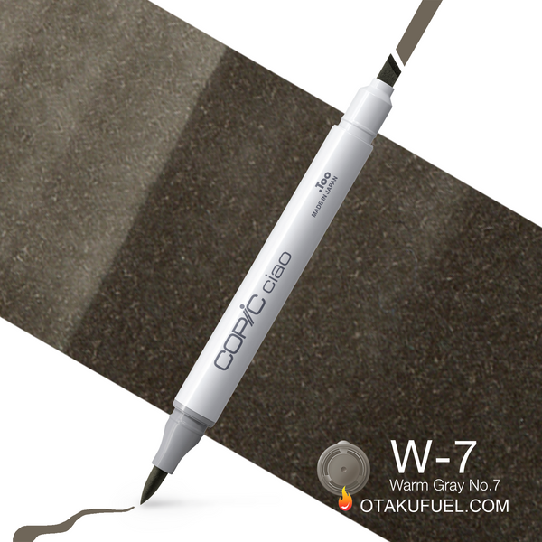 Copic Ciao W7 Warm Gray No. 7 <inline style="float: right; margin-right: 10px; background-color: rgb(119, 121, 116);">&nbsp;&nbsp;&nbsp;&nbsp;&nbsp;&nbsp; </inline>