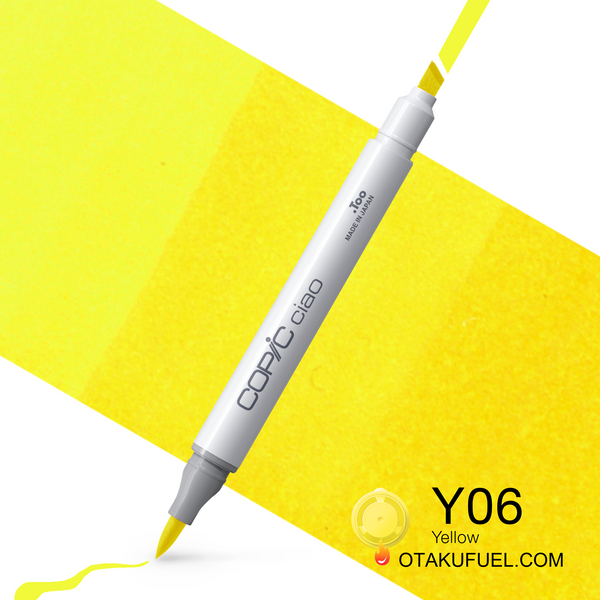 Copic Ciao Y06 Yellow <inline style="float: right; margin-right: 10px; background-color: rgb(254,244,110);">&nbsp;&nbsp;&nbsp;&nbsp;&nbsp;&nbsp; </inline>