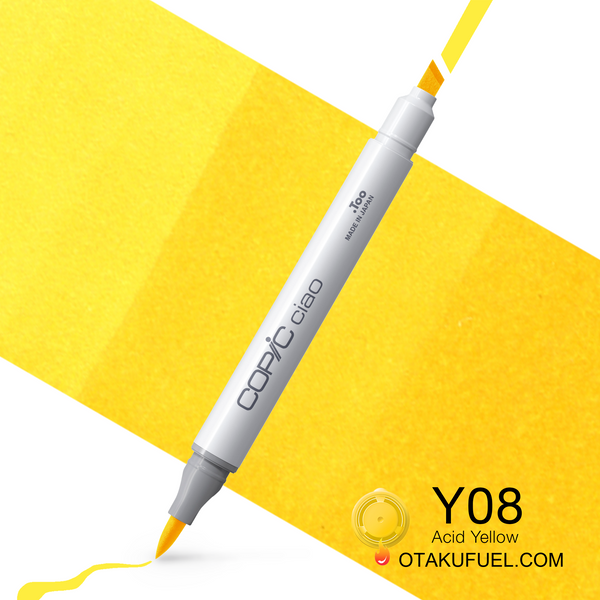 Copic Ciao Y08 Acid Yellow <inline style="float: right; margin-right: 10px; background-color: rgb(253,240,3);">&nbsp;&nbsp;&nbsp;&nbsp;&nbsp;&nbsp; </inline>