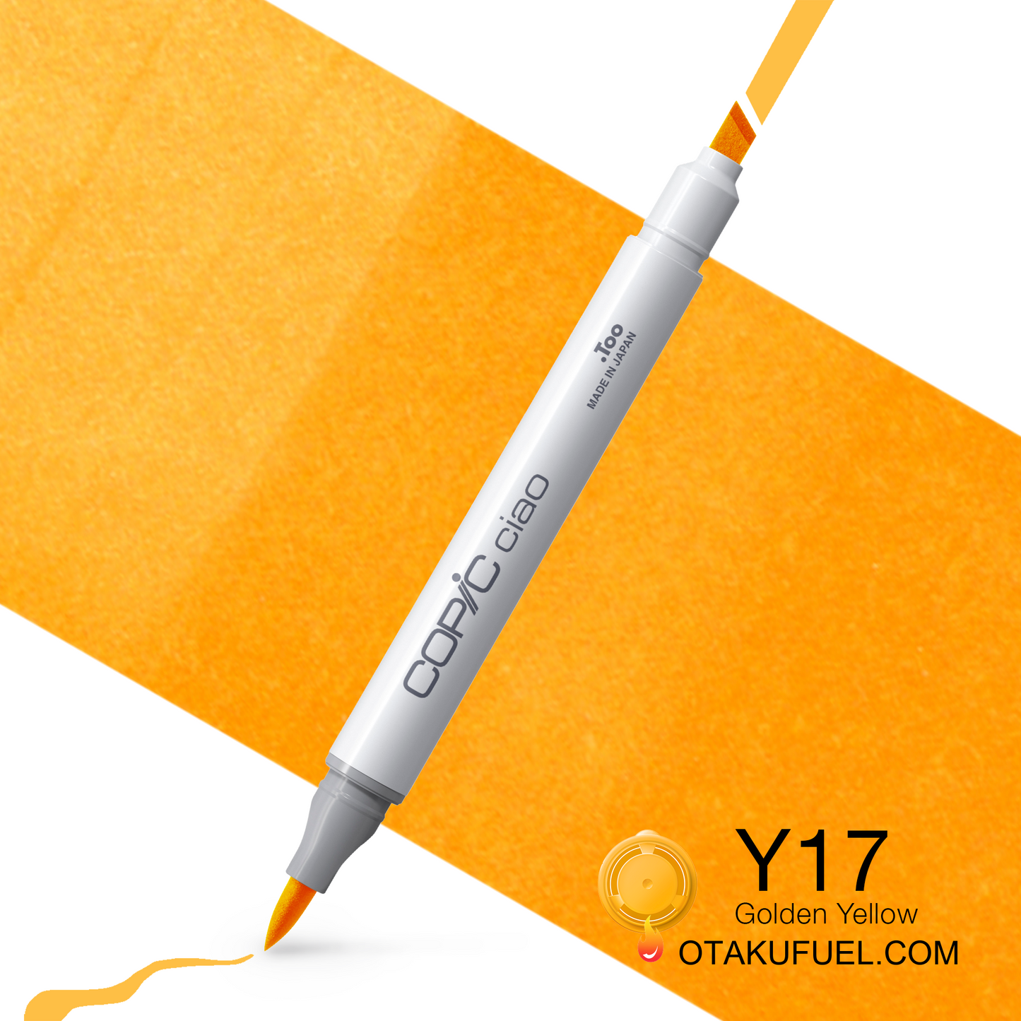 Copic Ciao Y17 Golden Yellow <inline style="float: right; margin-right: 10px; background-color: rgb(254,225,85);">&nbsp;&nbsp;&nbsp;&nbsp;&nbsp;&nbsp; </inline>