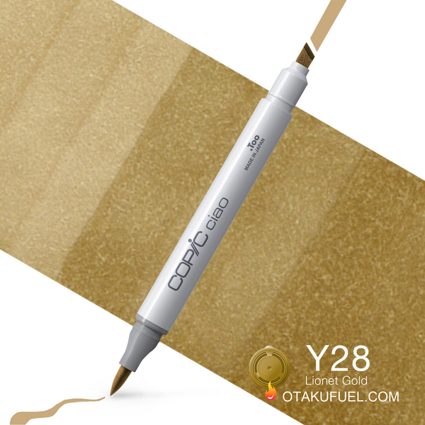 Copic Ciao Y28 Lionet Gold <inline style="float: right; margin-right: 10px; background-color: rgb(202, 168, 105);">&nbsp;&nbsp;&nbsp;&nbsp;&nbsp;&nbsp; </inline>