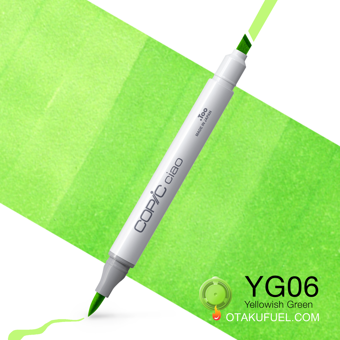 Copic Ciao YG06 Yellowish Green <inline style="float: right; margin-right: 10px; background-color: rgb(196, 226, 150);">&nbsp;&nbsp;&nbsp;&nbsp;&nbsp;&nbsp; </inline>