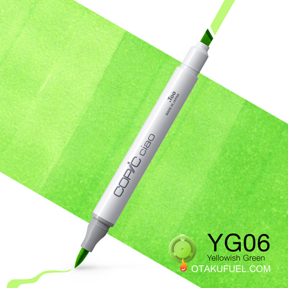 Copic Ciao YG06 Yellowish Green <inline style="float: right; margin-right: 10px; background-color: rgb(196, 226, 150);">&nbsp;&nbsp;&nbsp;&nbsp;&nbsp;&nbsp; </inline>