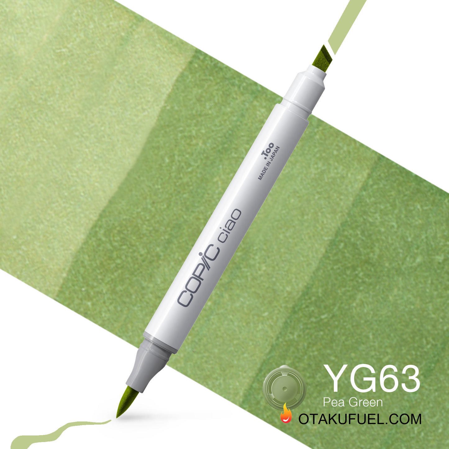 Copic Ciao YG63 Pea Green <inline style="float: right; margin-right: 10px; background-color: rgb(161, 203, 163);">&nbsp;&nbsp;&nbsp;&nbsp;&nbsp;&nbsp; </inline>