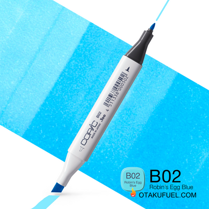 B02-C Robin's Egg Blue CLASSIC Copic Marker <inline style="float: right; margin-right: 10px; background-color: rgb(179, 225, 238);">&nbsp;&nbsp;&nbsp;&nbsp;&nbsp;&nbsp; </inline>
