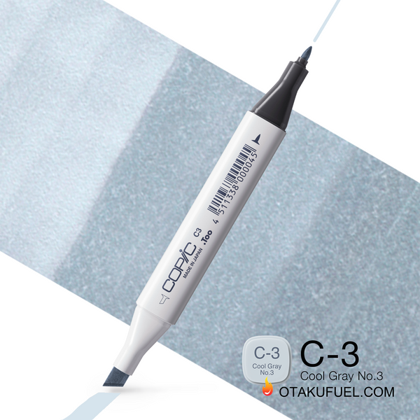 C3-C Cool Gray No. 3 CLASSIC Copic Marker <inline style="float: right; margin-right: 10px; background-color: rgb(190, 200, 209);">&nbsp;&nbsp;&nbsp;&nbsp;&nbsp;&nbsp; </inline>