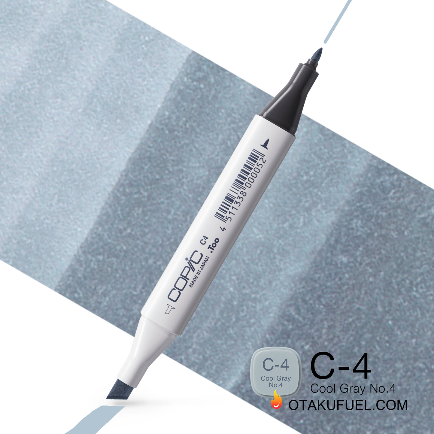 C4-C Cool Gray No. 4 CLASSIC Copic Marker <inline style="float: right; margin-right: 10px; background-color: rgb(165, 179, 188);">&nbsp;&nbsp;&nbsp;&nbsp;&nbsp;&nbsp; </inline>