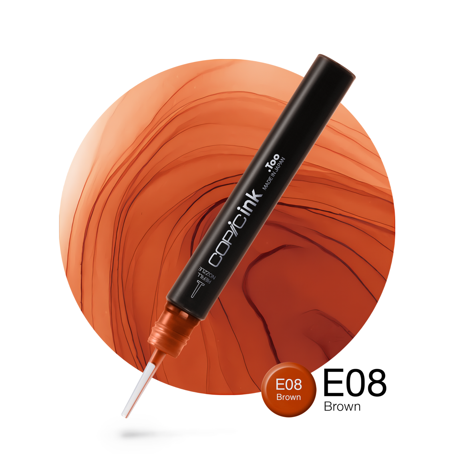 Copic Ink Refill E08 Brown <inline style="float: right; margin-right: 10px; background-color: rgb(202, 103, 84);">&nbsp;&nbsp;&nbsp;&nbsp;&nbsp;&nbsp; </inline>