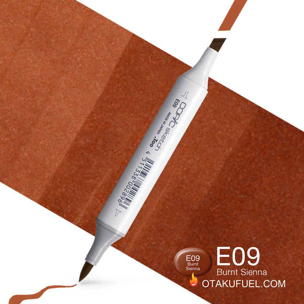 Copic Sketch E09 Burnt Sienna Marker <inline style="float: right; margin-right: 10px; background-color: rgb(202, 103, 84);">&nbsp;&nbsp;&nbsp;&nbsp;&nbsp;&nbsp; </inline>
