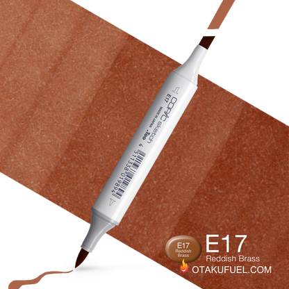 Copic Sketch E17 Reddish Brass Marker <inline style="float: right; margin-right: 10px; background-color: rgb(167, 92, 85);">&nbsp;&nbsp;&nbsp;&nbsp;&nbsp;&nbsp; </inline>