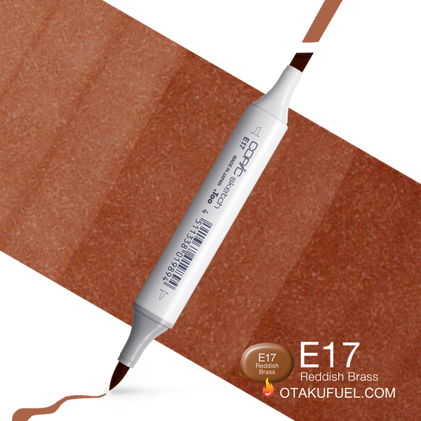 Copic Sketch E17 Reddish Brass Marker <inline style="float: right; margin-right: 10px; background-color: rgb(167, 92, 85);">&nbsp;&nbsp;&nbsp;&nbsp;&nbsp;&nbsp; </inline>