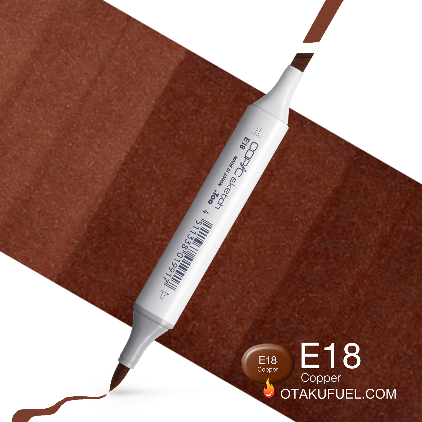 Copic Sketch E18 Copper Marker <inline style="float: right; margin-right: 10px; background-color: rgb(120, 78, 73);">&nbsp;&nbsp;&nbsp;&nbsp;&nbsp;&nbsp; </inline>